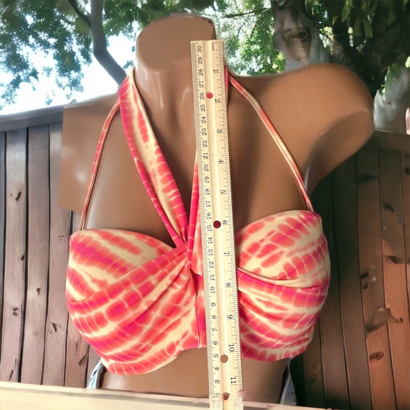 PINK l 3-way Sash tie l Bikini Top l Gorgeous Orange / Pink l Padded l L l EUC - Picture 5 of 12